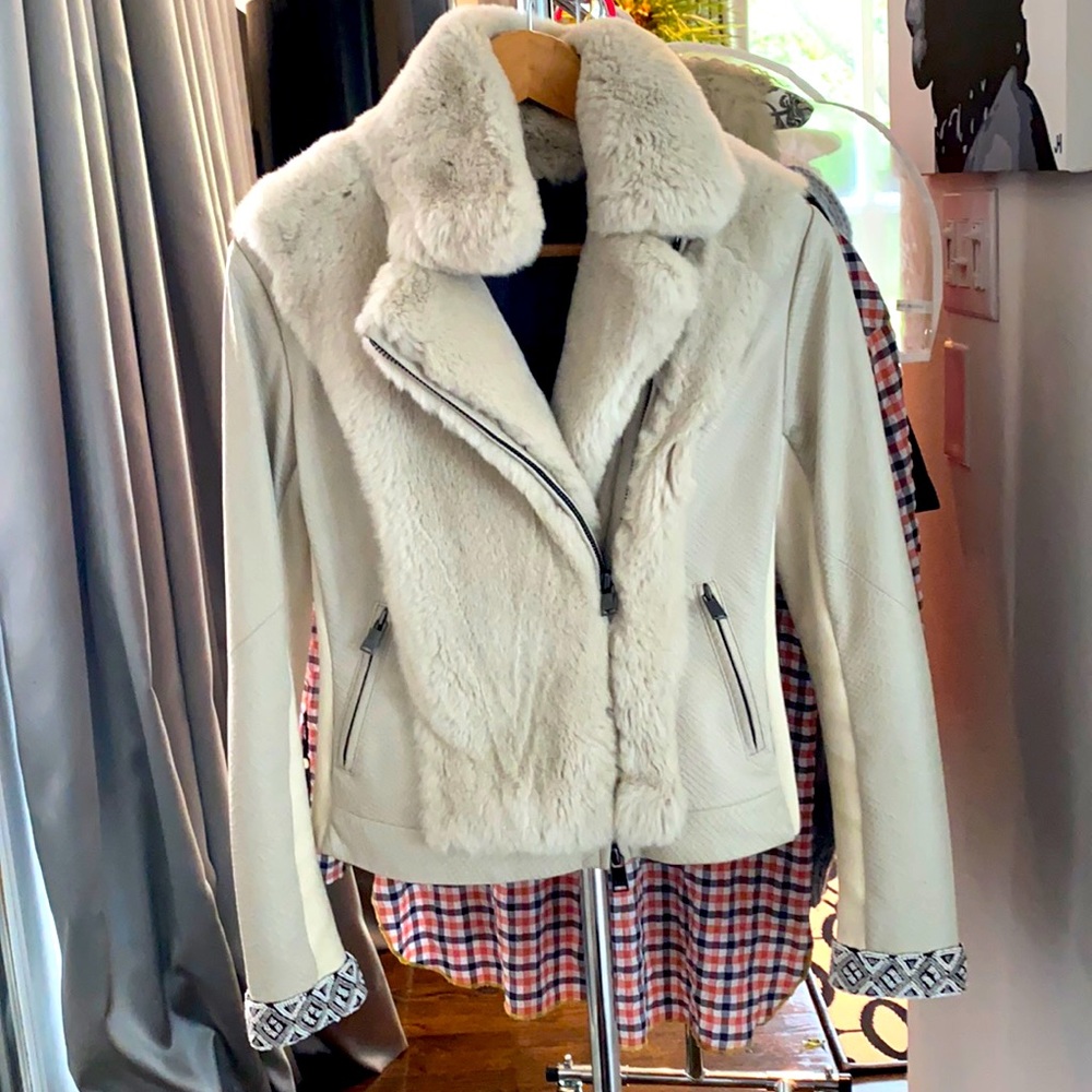 Haute Hippie Lambskin and Rabbit fur jacket